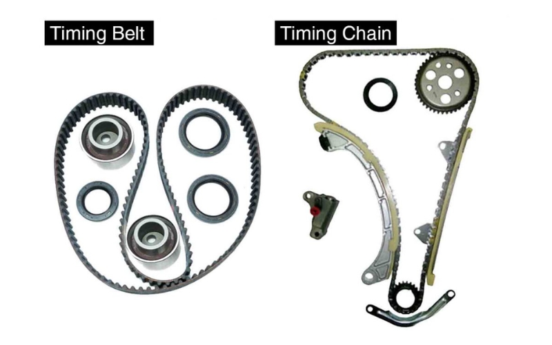 so sánh timing belt và timing chain