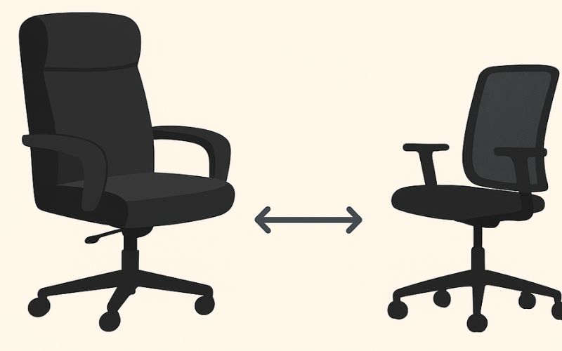 kích thước và thiết kế ghế