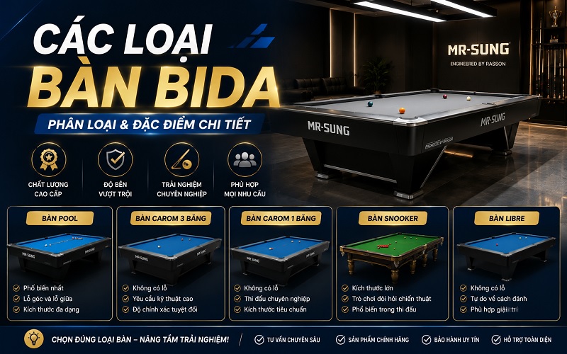 các loại bàn bida