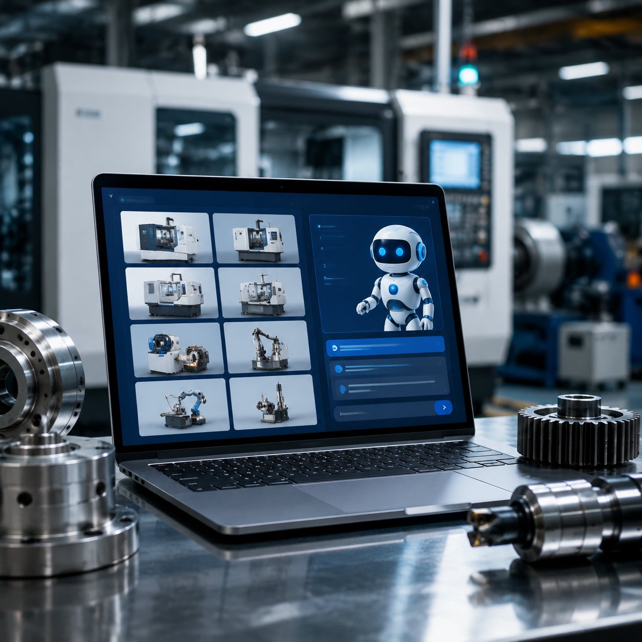 Tích hợp AI vào website catalogue máy móc: Cách giúp khách B2B tra cứu và yêu cầu báo giá nhanh hơn